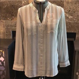 Loft Black and White Blouse Size Medium